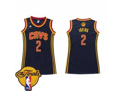 Women's Adidas Cleveland Cavaliers #2 Kyrie Irving Swingman Navy Blue Dress 2016 The Finals Patch NBA Jersey