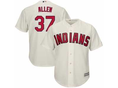 Youth Majestic Cleveland Indians #37 Cody Allen Authentic Cream Alternate 2 Cool Base MLB Jersey