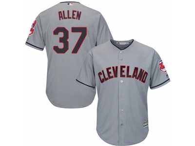 Youth Majestic Cleveland Indians #37 Cody Allen Authentic Grey Road Cool Base MLB Jersey