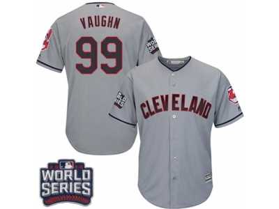 Youth Majestic Cleveland Indians #99 Ricky Vaughn Authentic Grey Road 2016 World Series Bound Cool Base MLB Jersey
