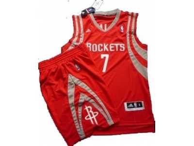 NBA Houston Rockets #7 Jeremy Lin Red[Revolution 30 Swingman]& Shorts Suit