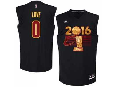 Men\'s Cleveland Cavaliers #0 Kevin Love Black 2016 NBA Finals Champions Stitched NBA Jersey
