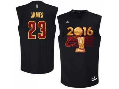 Men's Cleveland Cavaliers #23 LeBron James Black 2016 NBA Finals Champions Stitched NBA Jersey