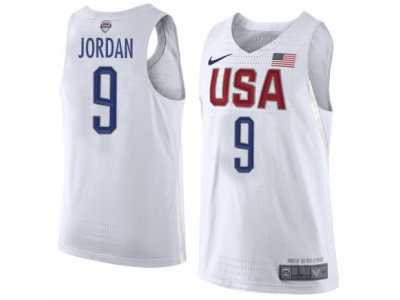 Men's Nike Team USA #9 Michael Jordan Authentic White 2016 Olympics Basketball Jersey