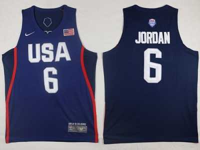 Nike Team USA #6 DeAndre Jordan Navy Blue 2016 Dream Team Stitched NBA Jersey