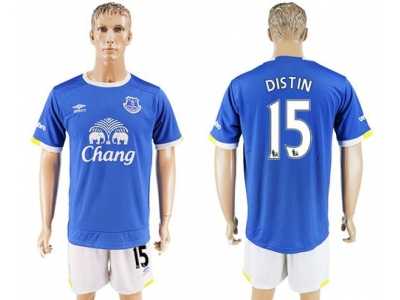 Everton #15 Distin Home Soccer Club Jersey