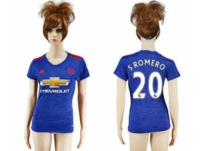 Women's Manchester United #20 S.Romero Away Soccer Club Jersey