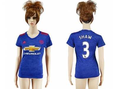 Women's Manchester United #3 Shaw Away Soccer Club Jersey