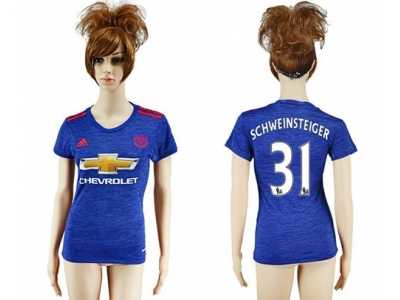 Women's Manchester United #31 Schweinsteiger Away Soccer Club Jersey