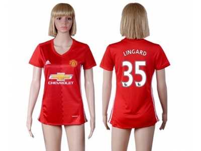 Women's Manchester United #35 Lingard Red Home Soccer Club Jersey