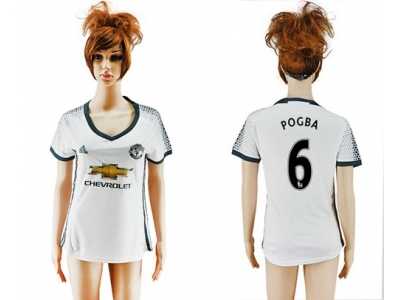 Women's Manchester United #6 Pogba Sec Away Soccer Club Jersey