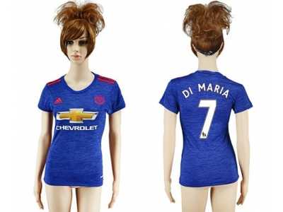 Women's Manchester United #7 Di Maria Away Soccer Club Jersey