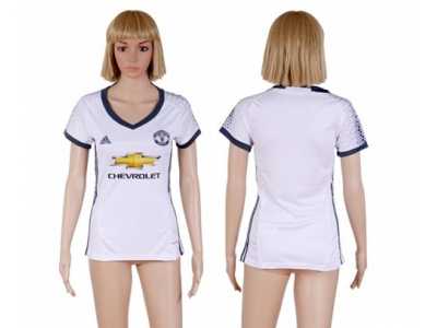 Women\'s Manchester United Blank Sec Away Soccer Club Jersey