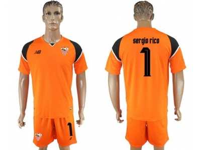 Sevilla #1 Sergio Rico Orange Goalkeeper Soccer Club Jersey