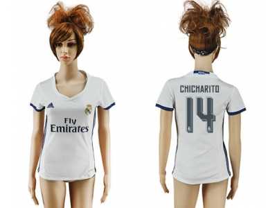 Women's Real Madrid #14 Chicharito Home Soccer Club Jersey