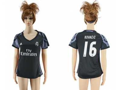 Women's Real Madrid #16 Kovacic Sec Away Soccer Club Jersey