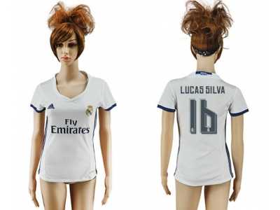 Women's Real Madrid #16 Lucas Silva Home Soccer Club Jersey