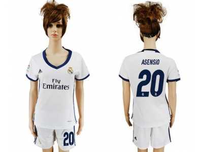 Women's Real Madrid #20 Asensio Home Soccer Club Jersey
