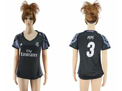 Women's Real Madrid #3 Pepe Sec Away Soccer Club Jersey