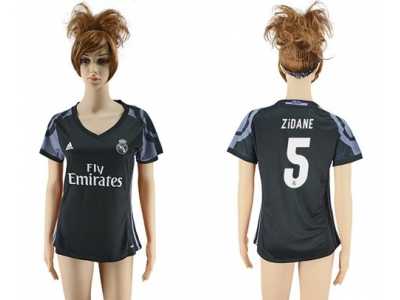 Women's Real Madrid #5 Zidane Sec Away Soccer Club Jersey