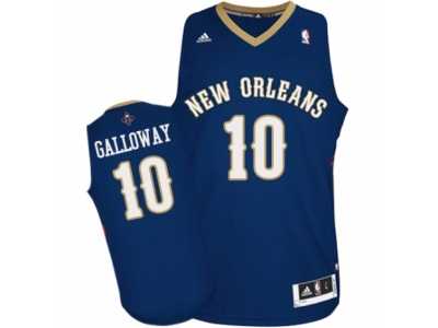 Men's Adidas New Orleans Pelicans #10 Langston Galloway Authentic Navy Blue Road NBA Jersey