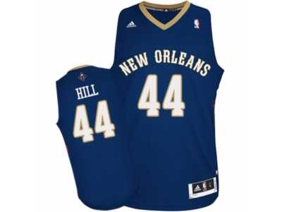 Men's Adidas New Orleans Pelicans #44 Solomon Hill Authentic Navy Blue Road NBA Jersey