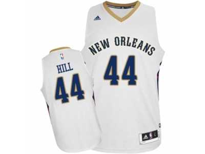 Men's Adidas New Orleans Pelicans #44 Solomon Hill Authentic White Home NBA Jersey