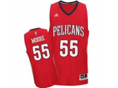 Men's Adidas New Orleans Pelicans #55 E'Twaun Moore Swingman Red Alternate NBA Jersey