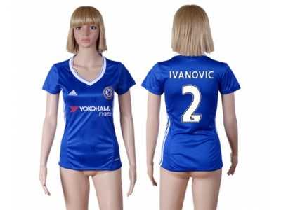 Women's Chelsea #2 Ivanovic Home Soccer Club Jersey