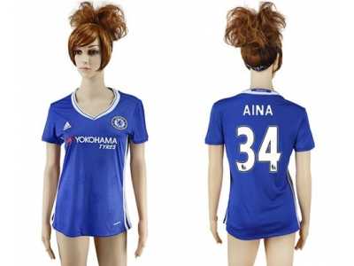 Women's Chelsea #34 Aina Home Soccer Club Jersey