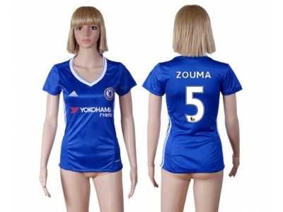 Women's Chelsea #5 Zouma Home Soccer Club Jersey