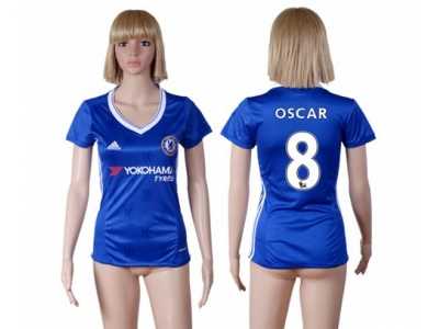 Women's Chelsea #8 Oscar Home Soccer Club Jersey