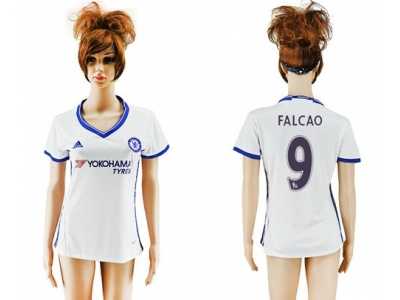 Women's Chelsea #9 Falcao Sec Away Soccer Club Jersey