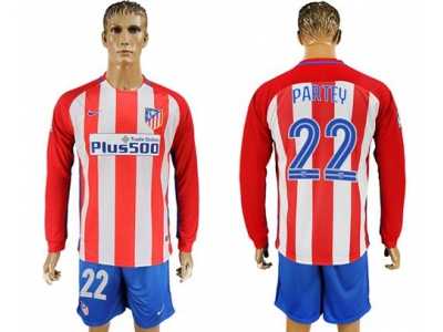 Atletico Madrid #22 Partey Home Long Sleeves Soccer Club Jersey