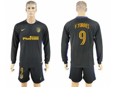 Atletico Madrid #9 F.Torres Away Long Sleeves Soccer Club Jersey