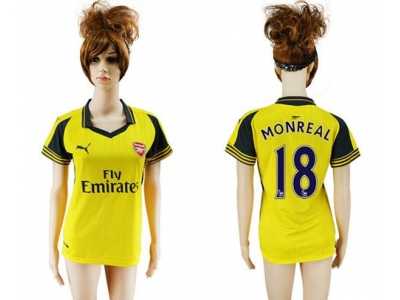 Women's Arsenal #18 Monreal Away Soccer Club Jersey
