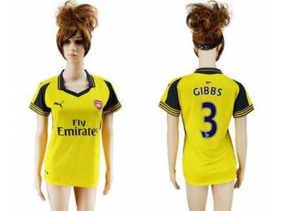 Women's Arsenal #3 Gibbs Away Soccer Club Jersey