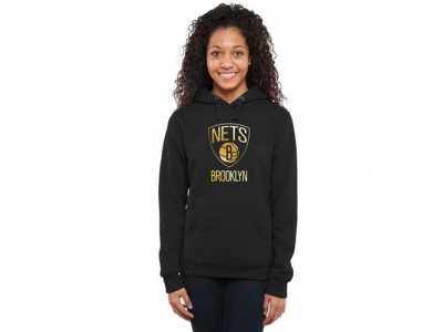 Women''s Brooklyn Nets Gold Collection Pullover Hoodie Black
