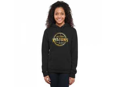 Women''s Detroit Pistons Gold Collection Pullover Hoodie Black