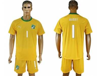 Cote d'lvoire #1 Barry Home Soccer Country Jersey