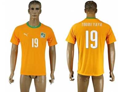 Cote d'lvoire #19 Toureyaya Home Soccer Country Jersey