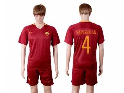 Roma #4 Nainggolan Red Home Soccer Club Jersey