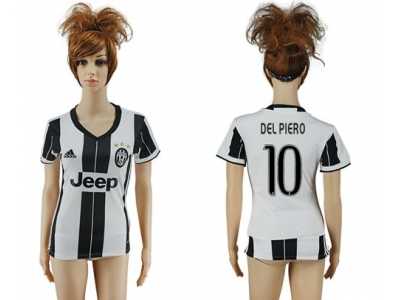 Women's Juventus #10 Del Piero Home Soccer Club Jersey