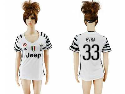 Women's Juventus #33 Evra Sec Away Soccer Club Jersey