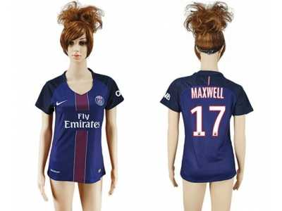 Women's Paris Saint-Germain #17 Maxwell Home Soccer Club Jersey