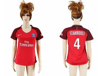 Women's Paris Saint-Germain #4 Stambouli Away Soccer Club Jersey