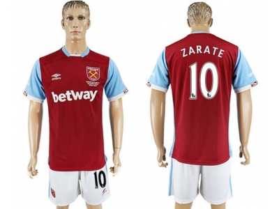 West Ham United #10 Zarate Home Soccer Club Jersey