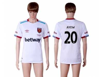 West Ham United #20 Ayew Away Soccer Club Jersey