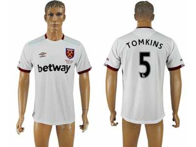 West Ham United #5 Tomkins Away Soccer Club Jersey