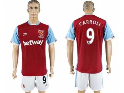 West Ham United #9 Carroll Home Soccer Club Jersey
